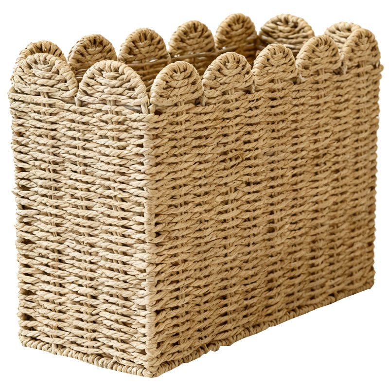 Decorative storage basket with waved edge