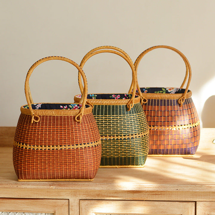 Handmade synthetic fiber tote bag