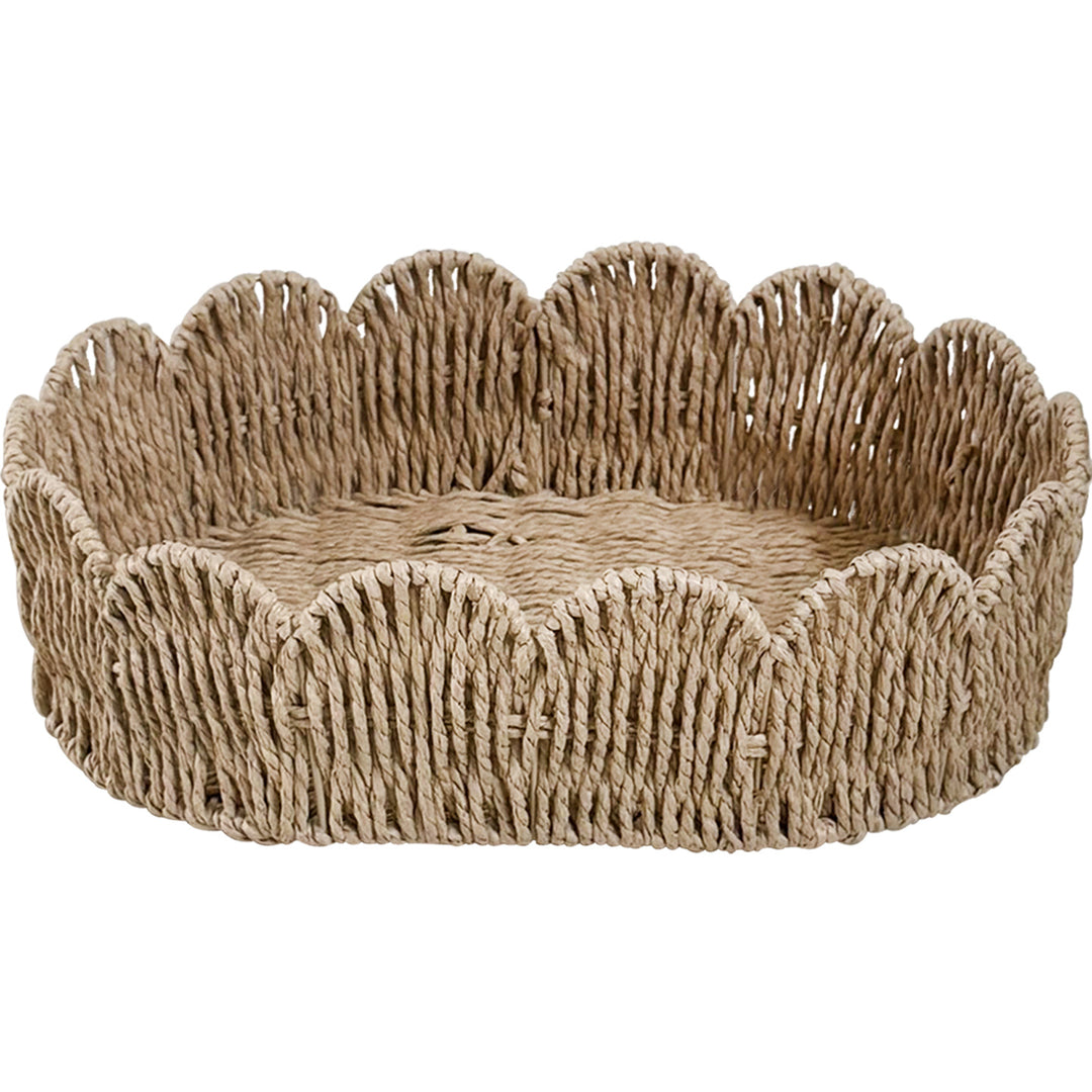 Decorative storage basket with wave edge