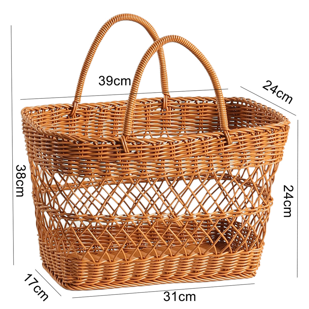 Handwoven Storage Basket With Sturdy Handles