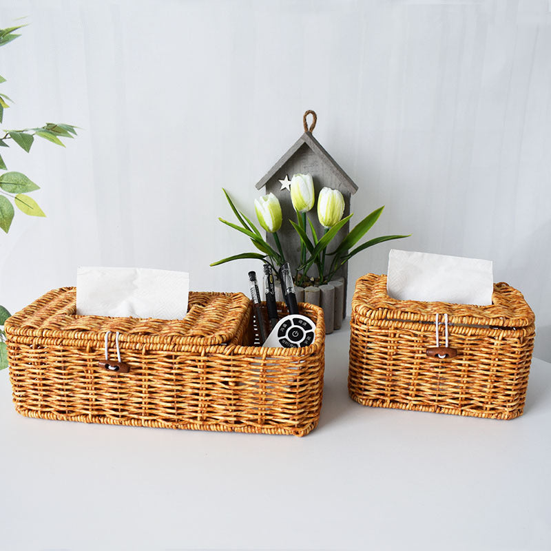 Handcrafted Woven Storage Organizer with Lid