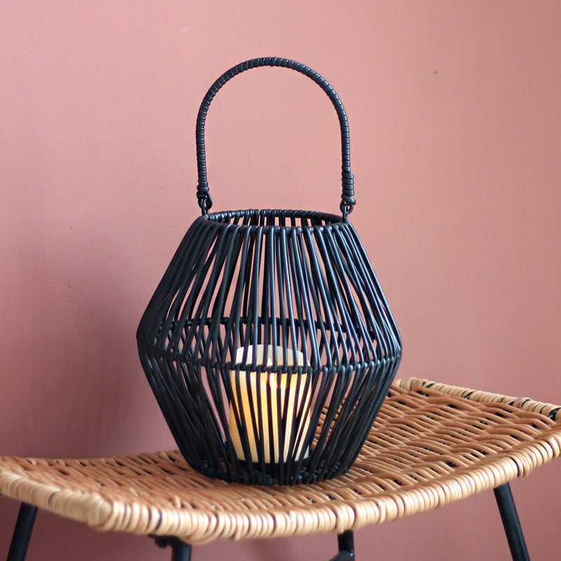 Decorative basket with handle