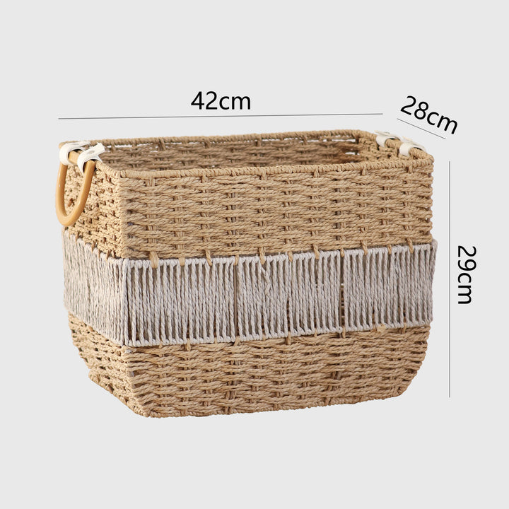 Handmade storage basket with fringes
