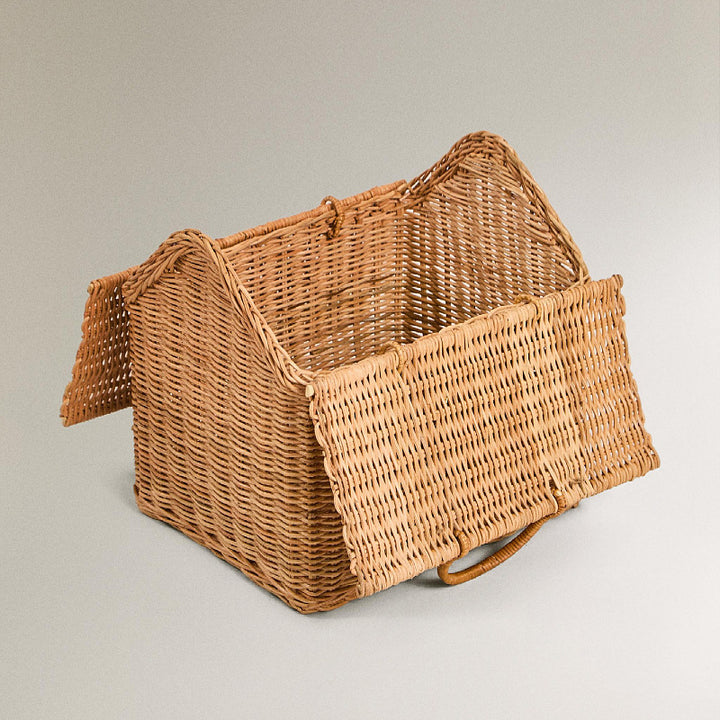Playful storage basket in house design