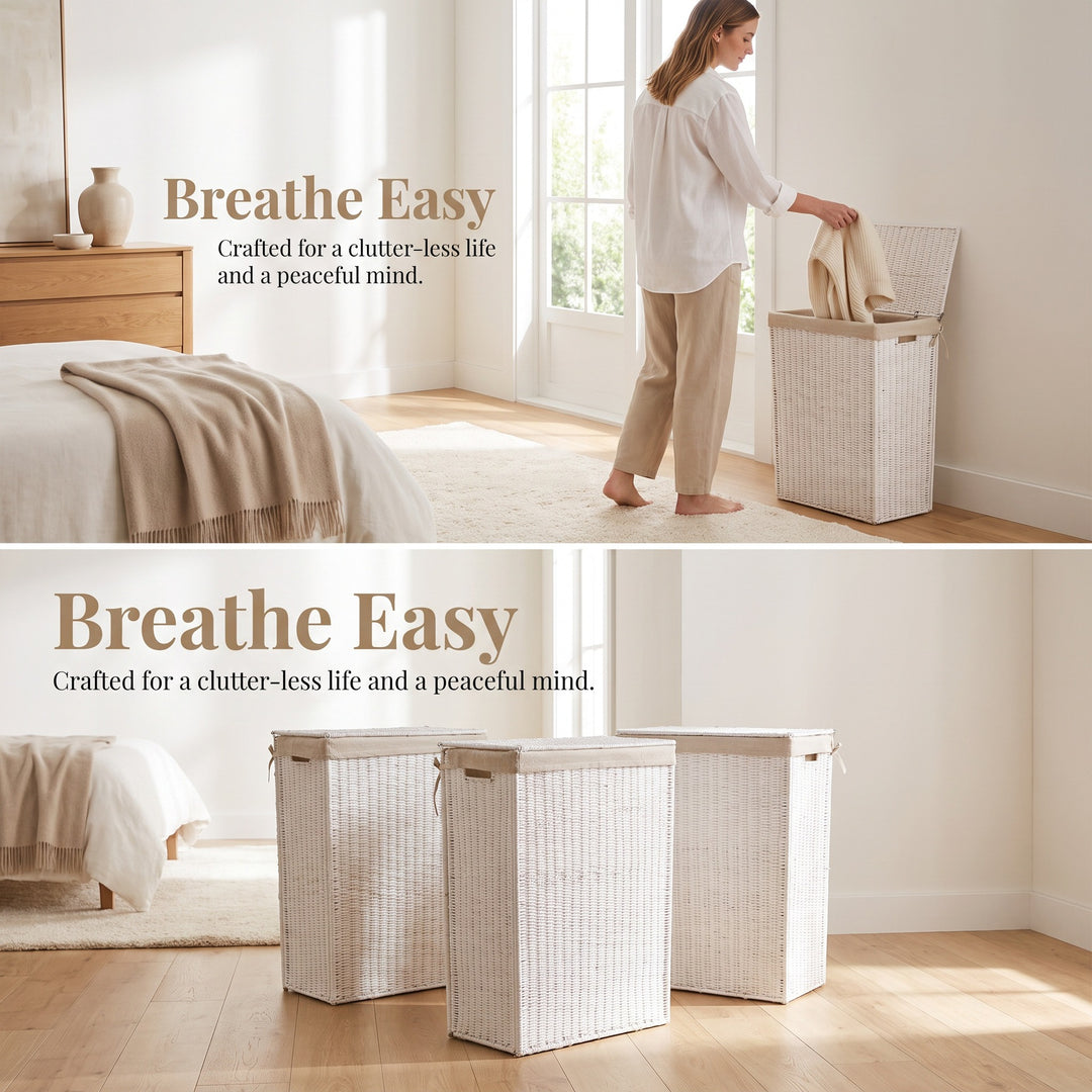 High-quality laundry basket made of natural wicker