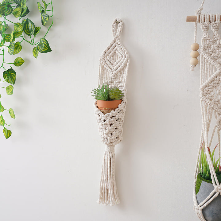 Macramé Plant Holder with Decorative Hanging Design