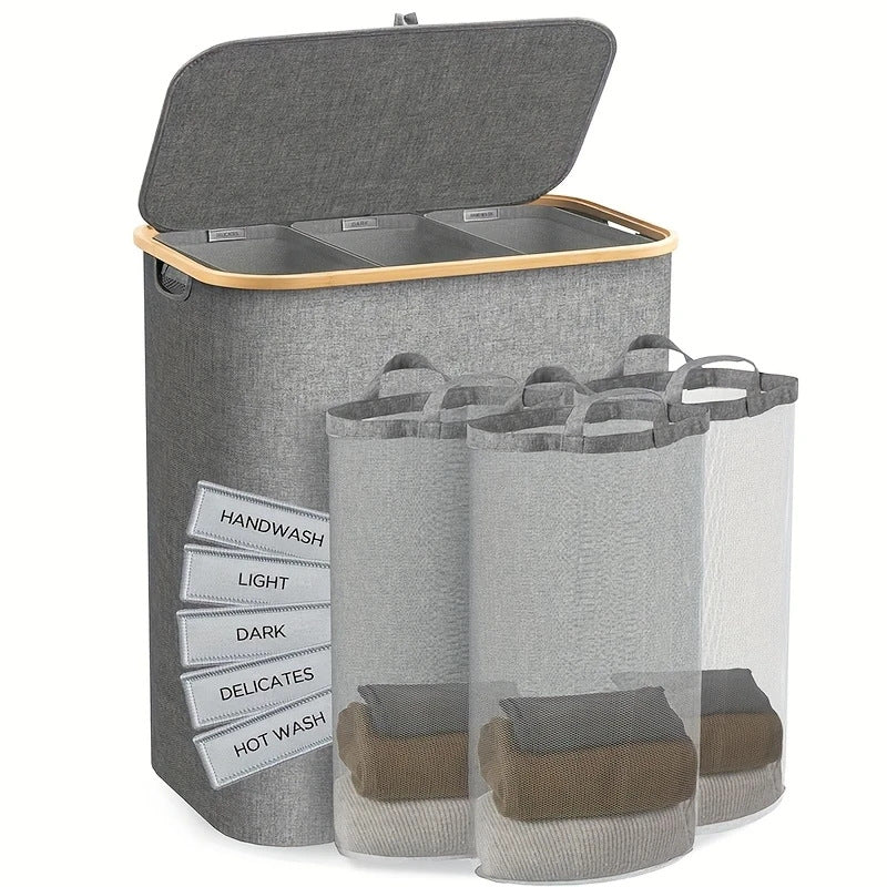 Laundry separation system with bamboo lid