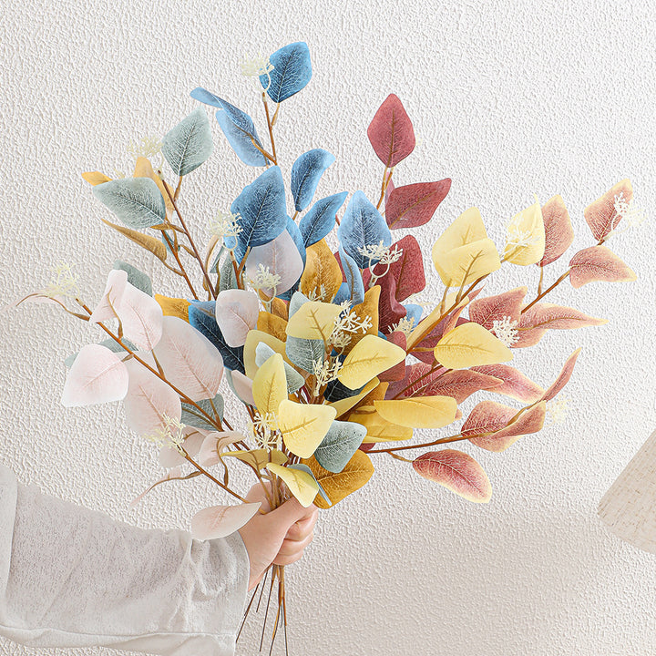 Decorative artificial flower branch with delicate leaves