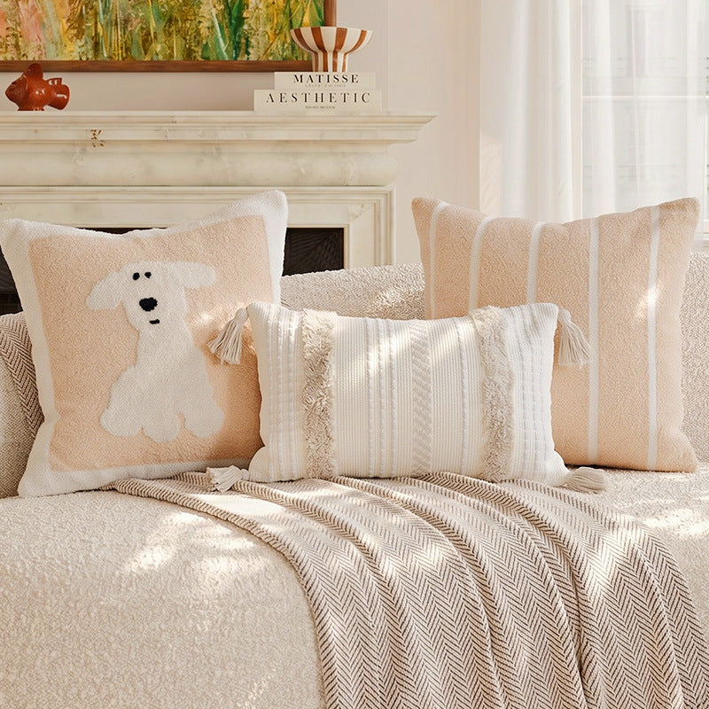 Decorative Dog-Themed Throw Pillow for Living Room