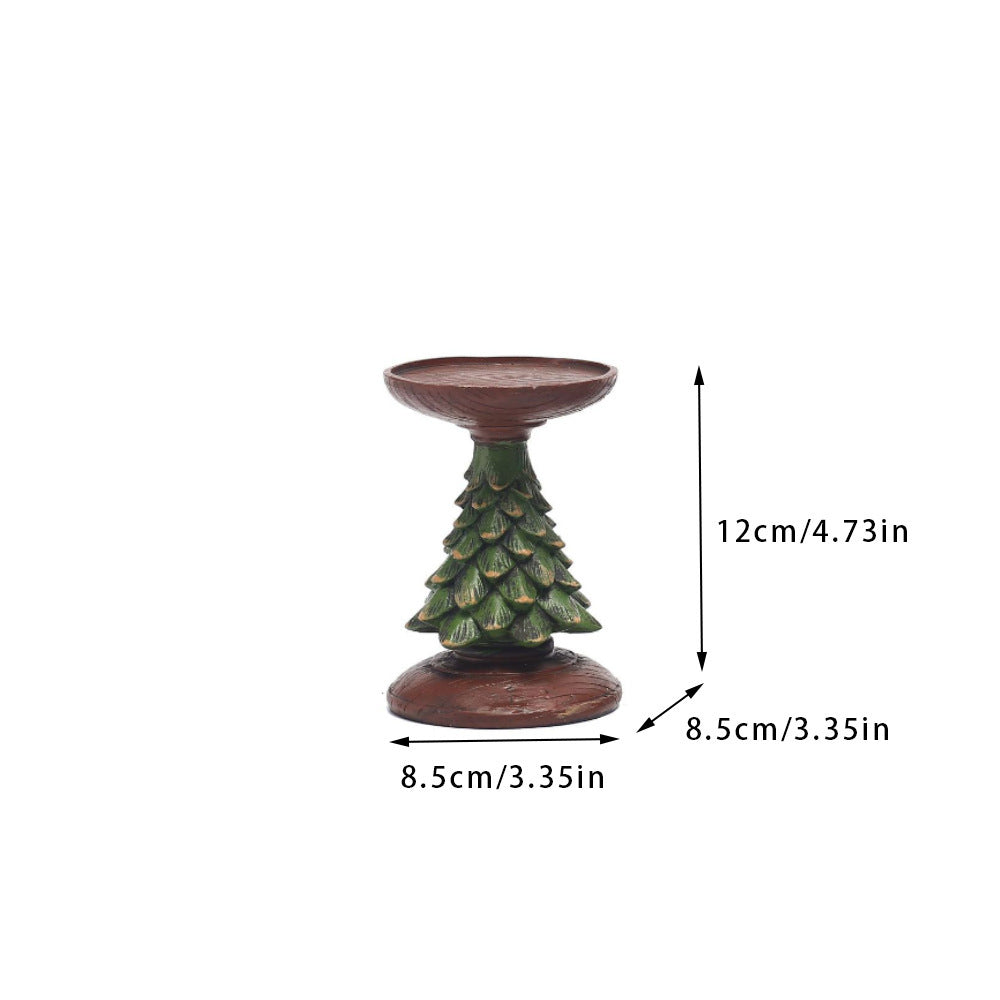 Decorative candle holder with Christmas tree design