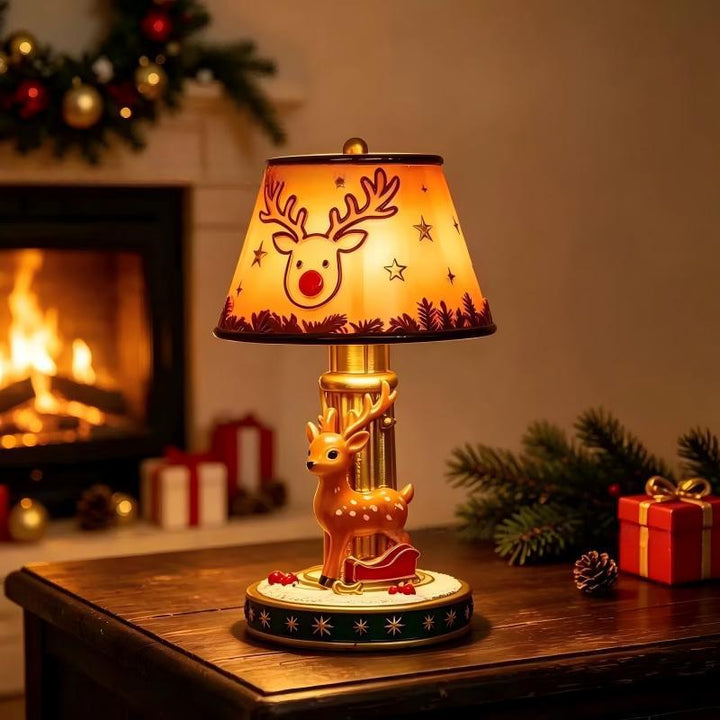 Decorative table lamp in reindeer design