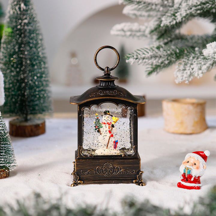 Lighter lantern with snow scenes