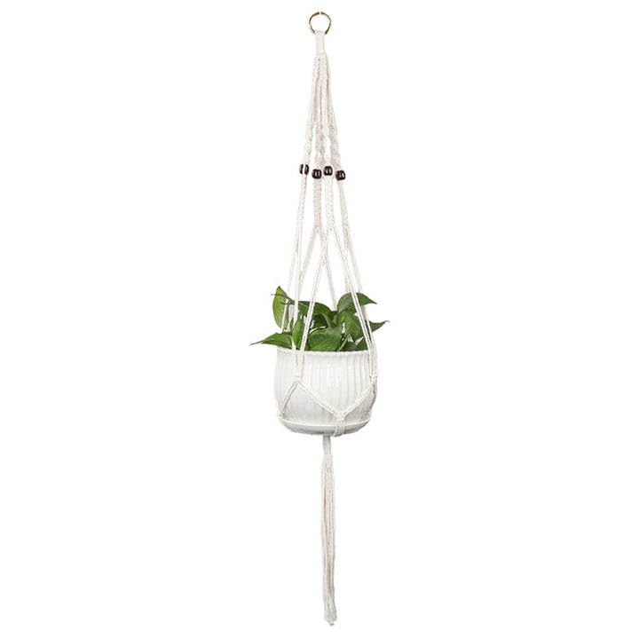 Plant-hanging macrame shelf
