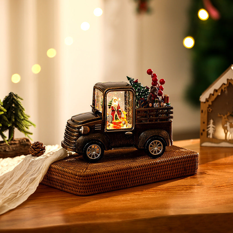 Decorative truck model with Christmas lighting