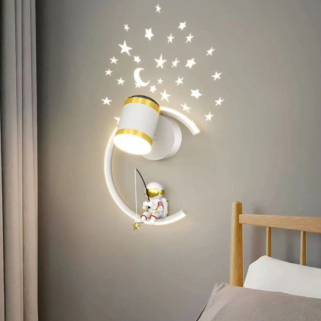 Astronaut Half Moon LED Wall Light Night Light