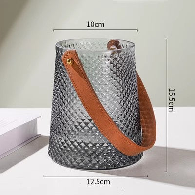 Decorative Textured Glass Ice Bucket