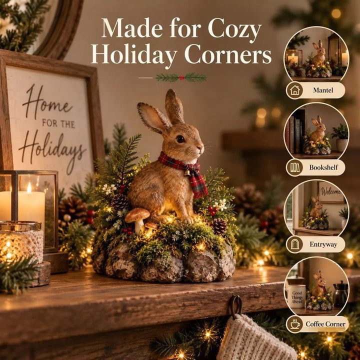 Decorative rabbit with Christmas motif