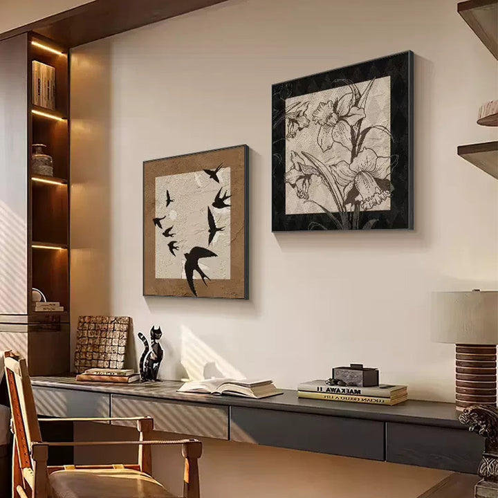 Decorative Floral Framed Artwork