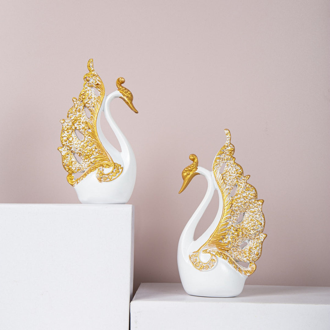 Elegant Ceramic Swan Figurines