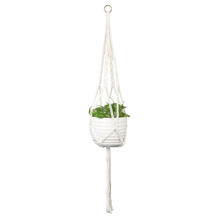 Plant-hanging macrame shelf