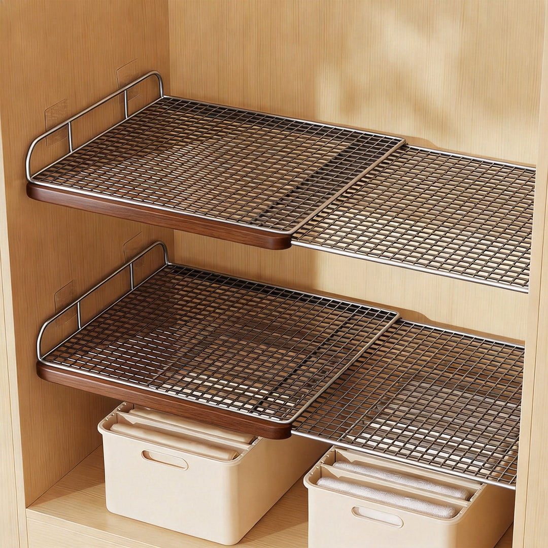 Expandable Hinged Closet Shelf Board