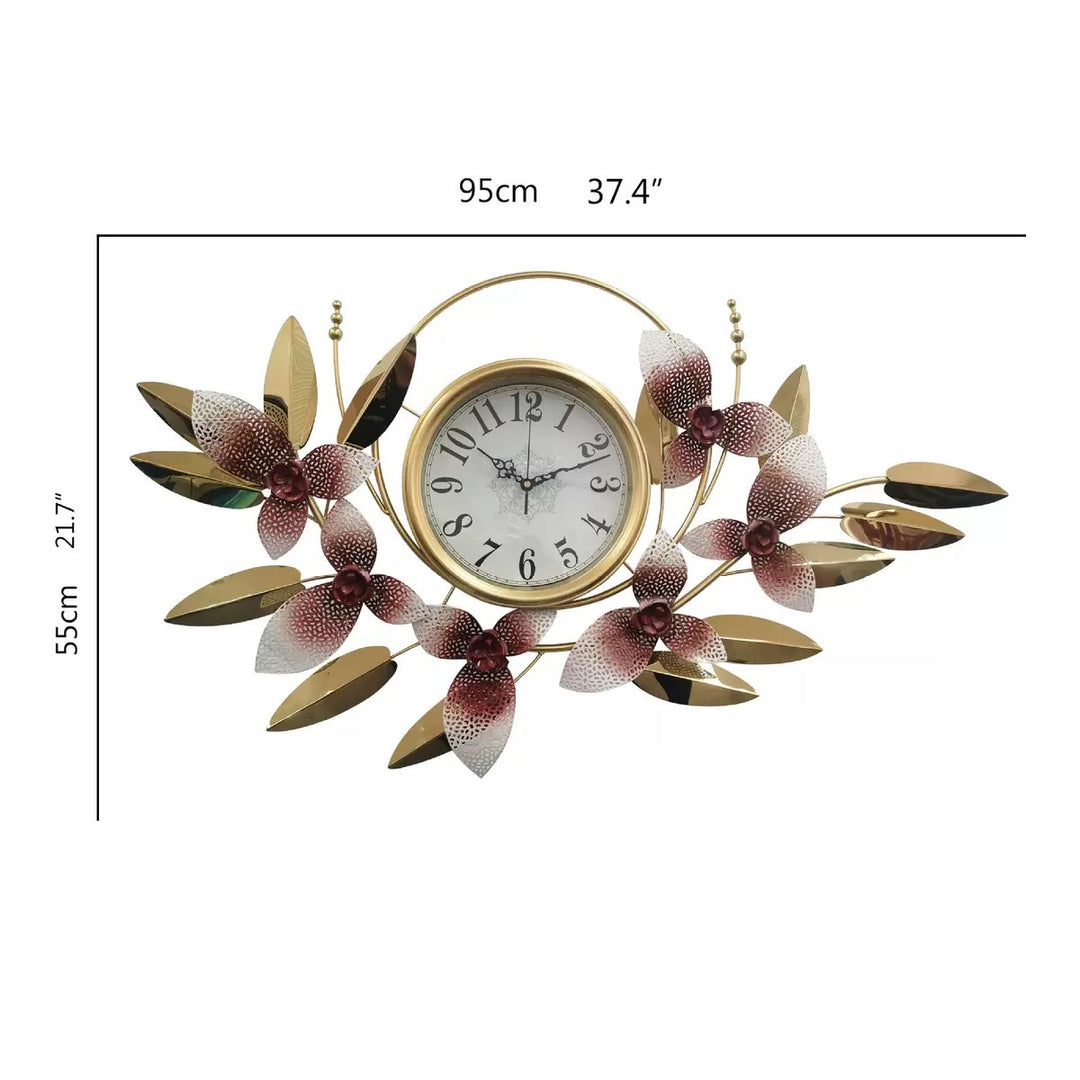 Decorative Metal Floral Wall Clock