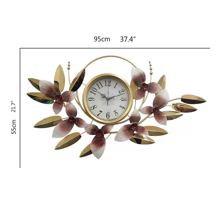 Decorative Metal Floral Wall Clock