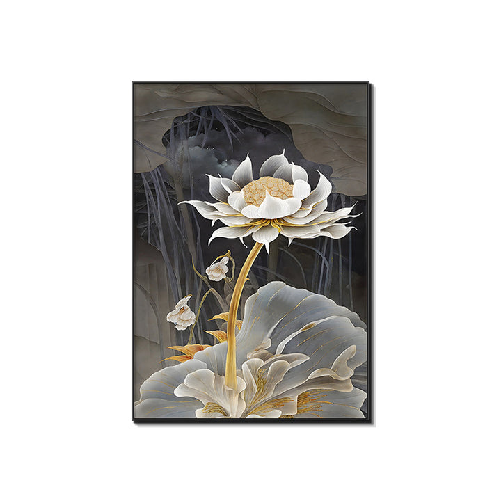 Elegant Lotus Flower Framed Art