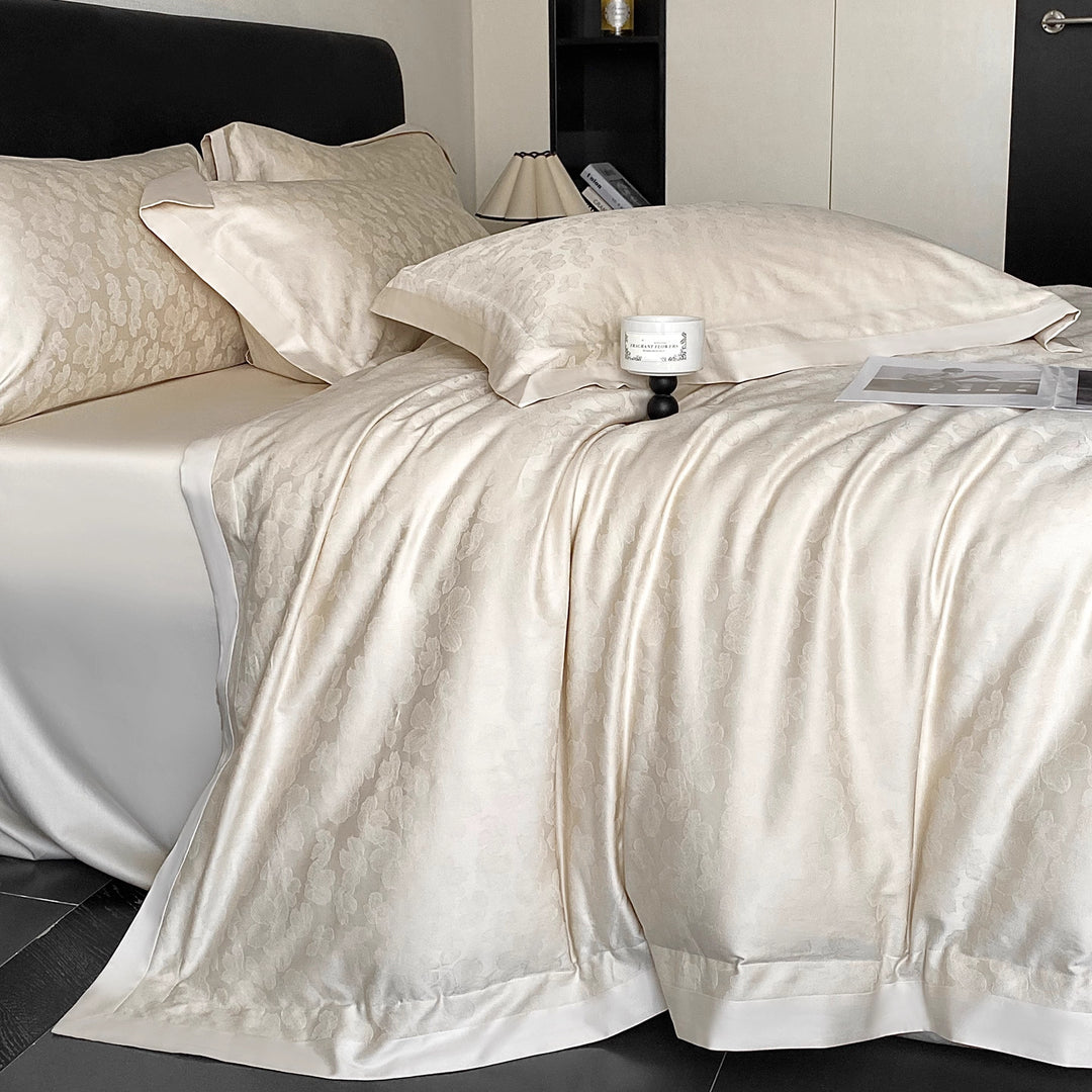 Decorative Elegant Satin Floral Embroidered Bedding Set Avarnia