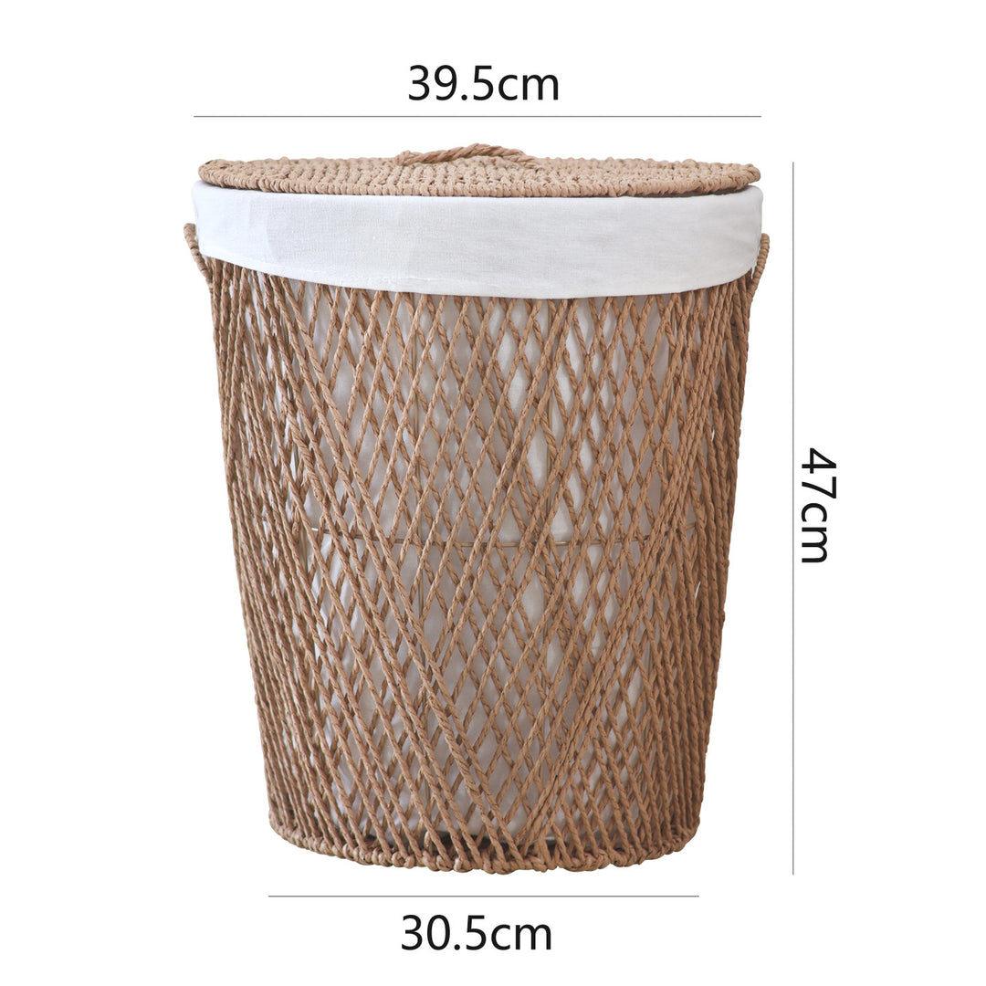 Decorative laundry basket with lid
