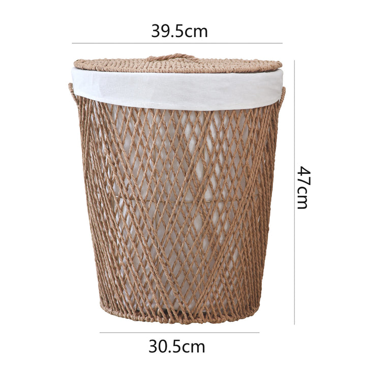 Decorative laundry basket with lid