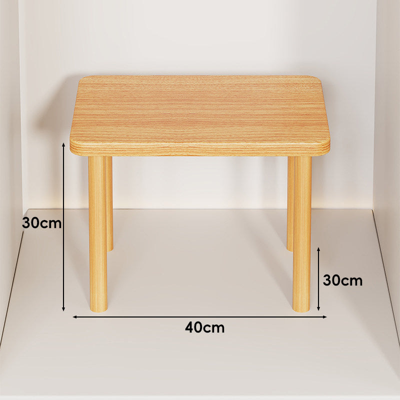 Height-Adjustable Rectangular Wooden Riser Table with Detachable Round Legs