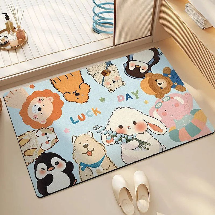 Welcome Home Cartoon Area Rug