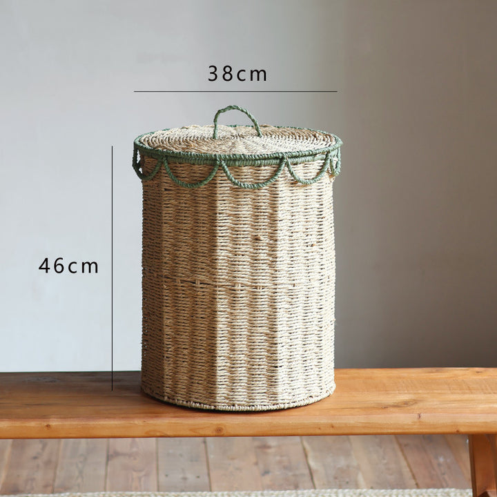 Handmade storage basket with lid