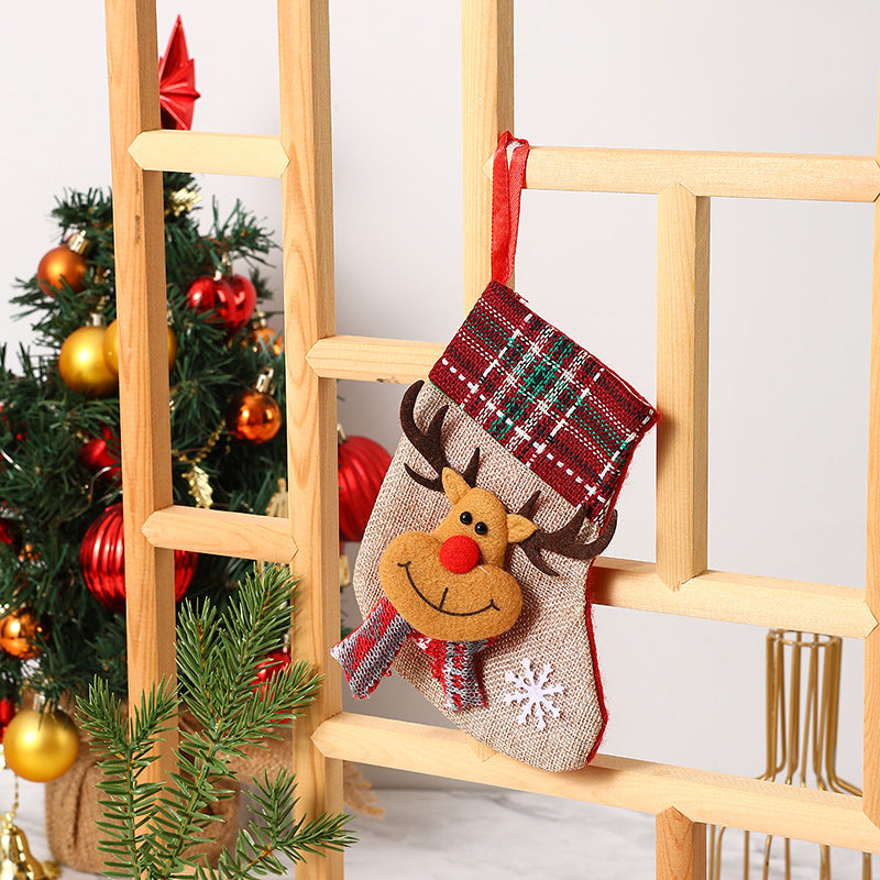 Festive Christmas stocking with reindeer motif