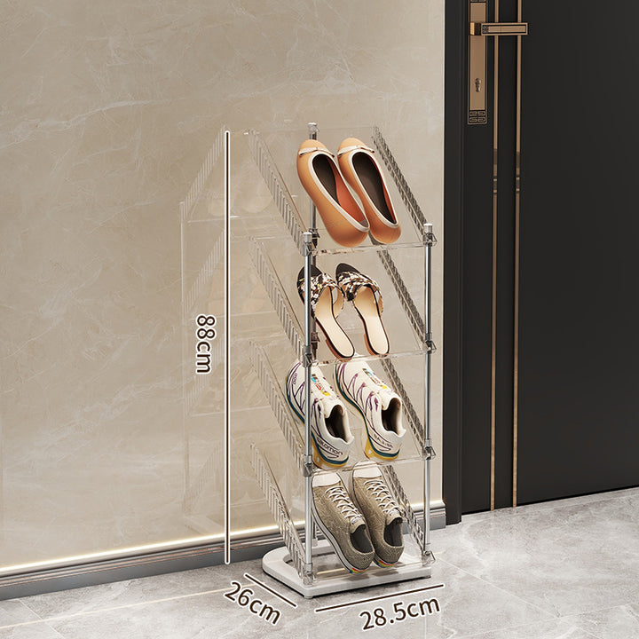Shoe rack with transparent design