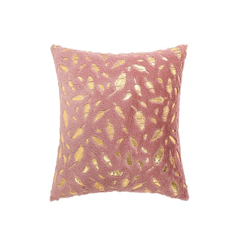 Textured Feather Print Throw Pillow