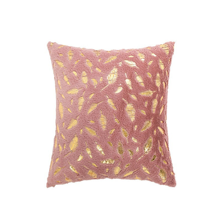 Textured Feather Print Throw Pillow