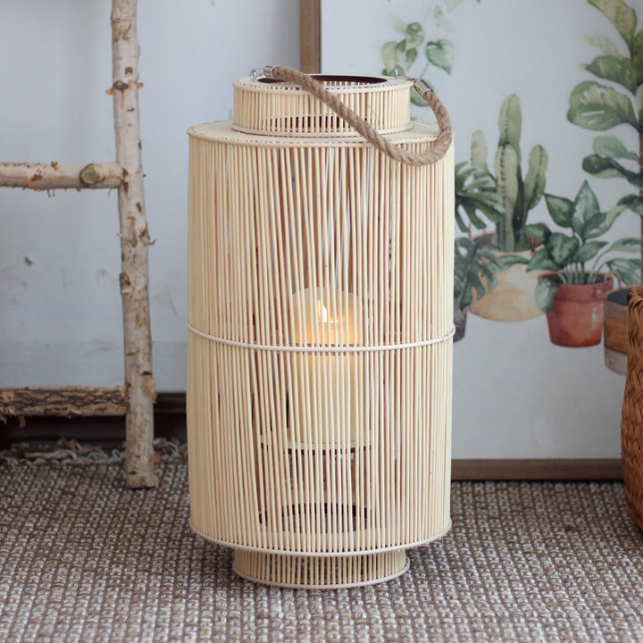 Decorative lantern made of woven material