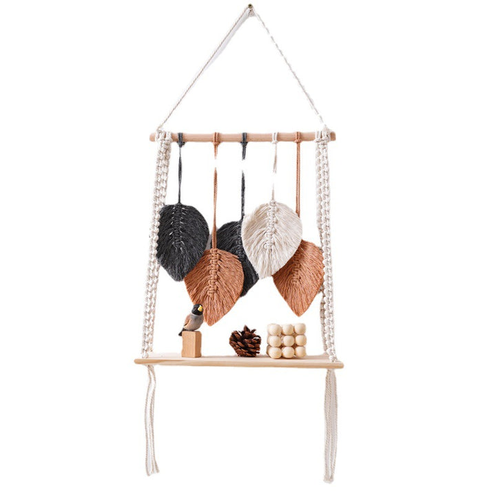 Bohemian Macrame Leaf Art Display Shelf