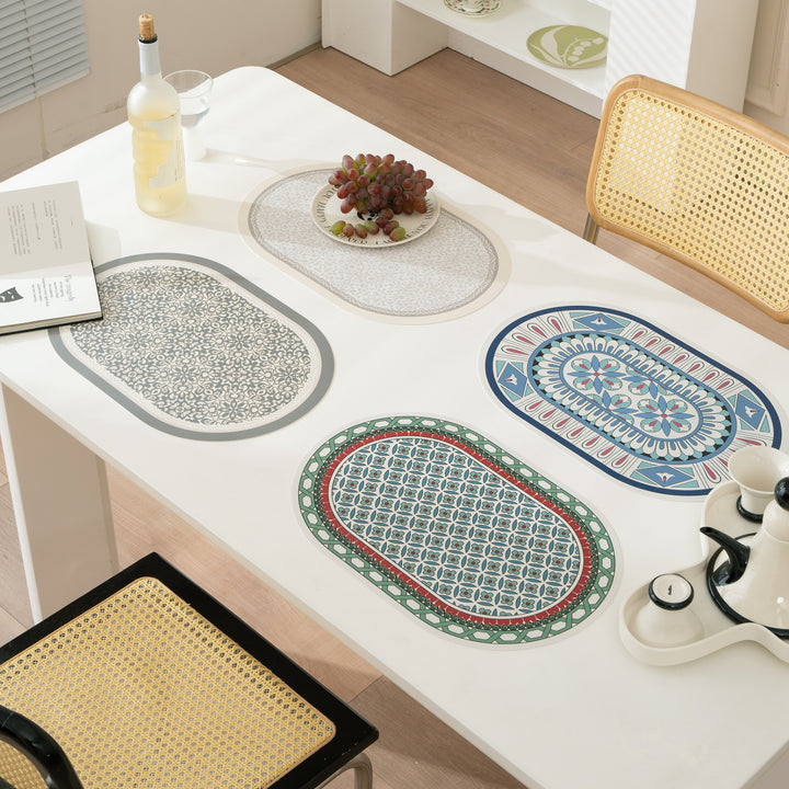 Bathroom Mat Set with non-slip soft back underside and fine lace pattern look