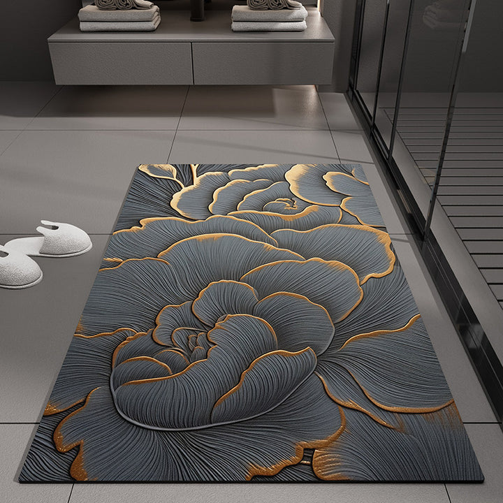 Floral Embossed Bath Mat