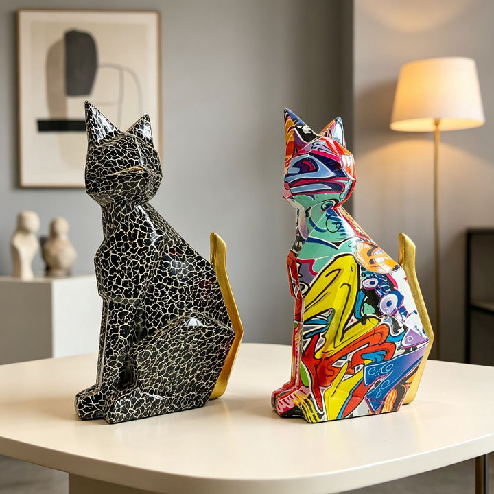 Colorful lion figure made of high-quality resin