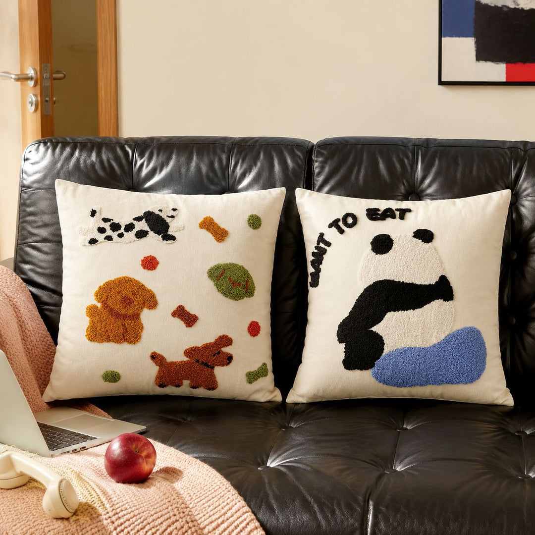 Decorative Dog-Themed Accent Cushion