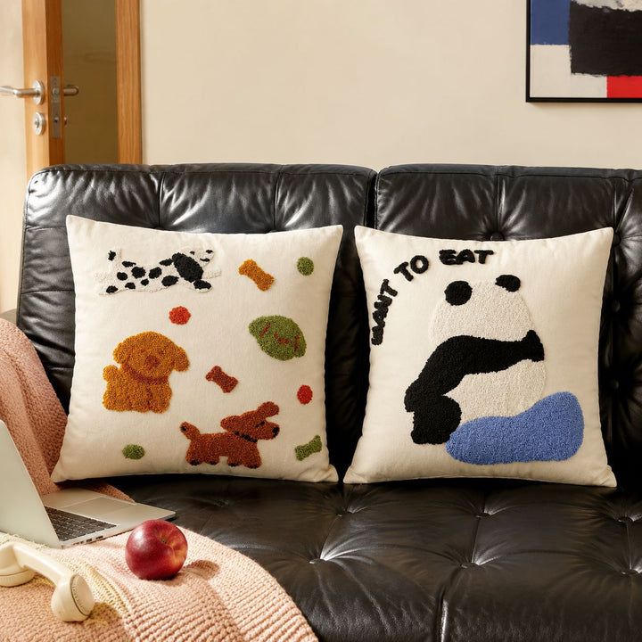 Decorative Dog-Themed Accent Cushion