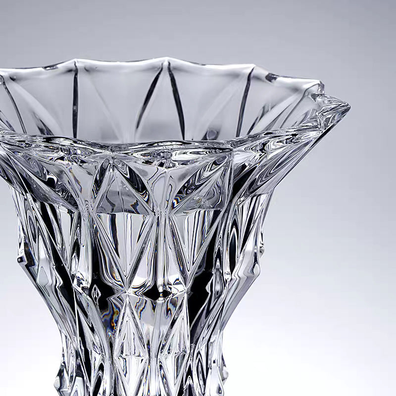 Crystal Cut Decorative Flower Vase