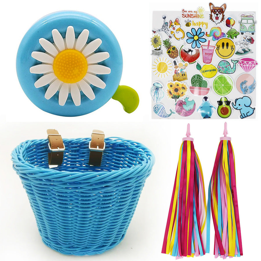 Playful basket with colorful appliqués