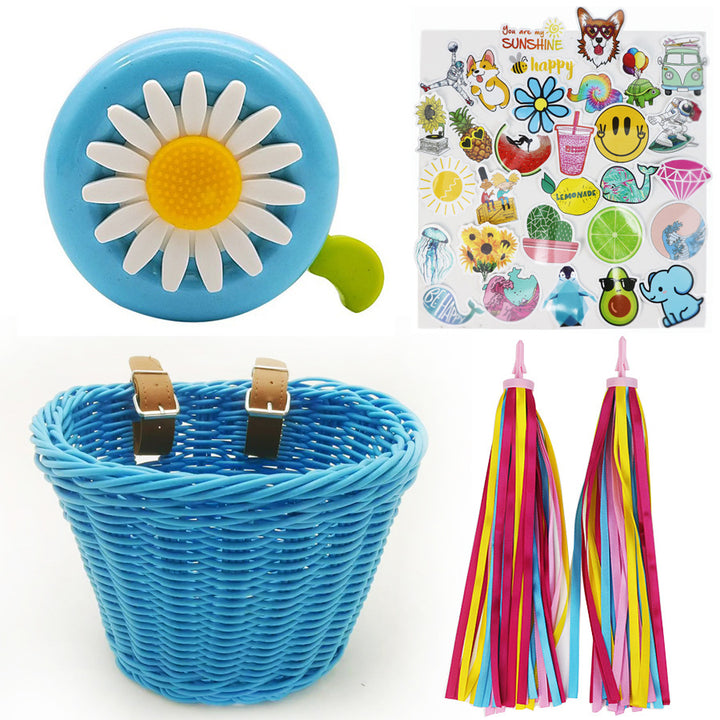 Playful basket with colorful appliqués