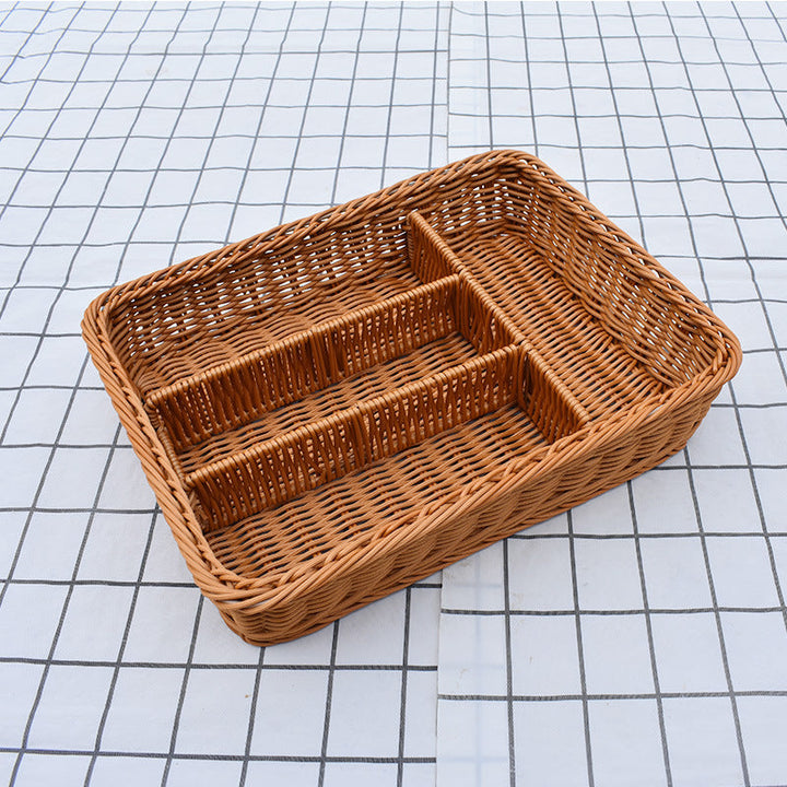 Multi-Compartment Woven Organizer Tray