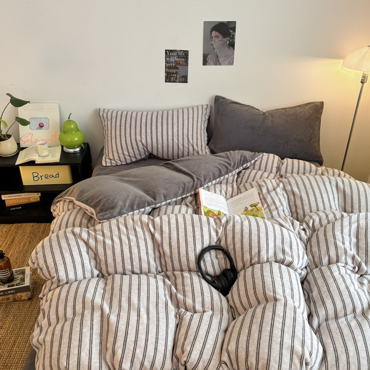 Textured Striped Comforter Set